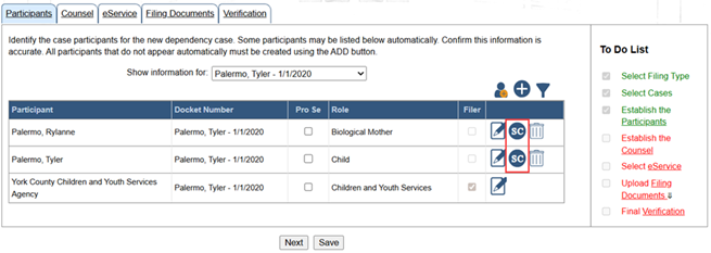 A new special considerations icon appears for specific participant roles to record autism reported on the dependency cover sheet.